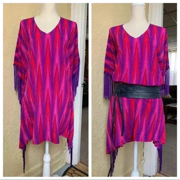 NWT Tunic Beach Cover Up Mini Dress - Picture 1 of 15